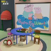 Childrens early education creative desk and chair set Nordic kindergarten toy table and stool Education and training center table and chair customization