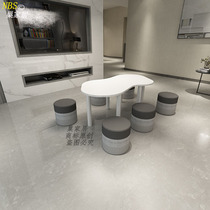 Nordic reception desk Public area creative paint office standing desk Shopping mall leisure guest table Live studio special table and stool