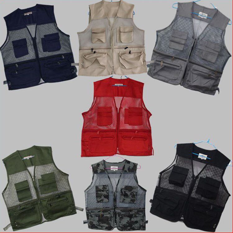 Male and female Multi-hood Mesh Photography Mawl Volunteer Performance Work Clothes Front Desk Attendant Marclip V Collar Pure Color Kampi