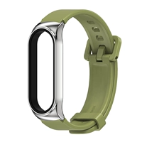 Силиконовый браслет CS-Army Green+Silver рама