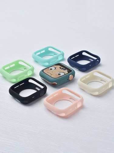 Применимо AppleWatch Candy Silicon Silicon Spatective Case S8 Цветовая рама очарование IWATCHS7/6/5/4/3/2/1/SE возрастное возраст кремниевой полая мягкая оболочка 41 мм/45 мм защитная крышка не повреждена.