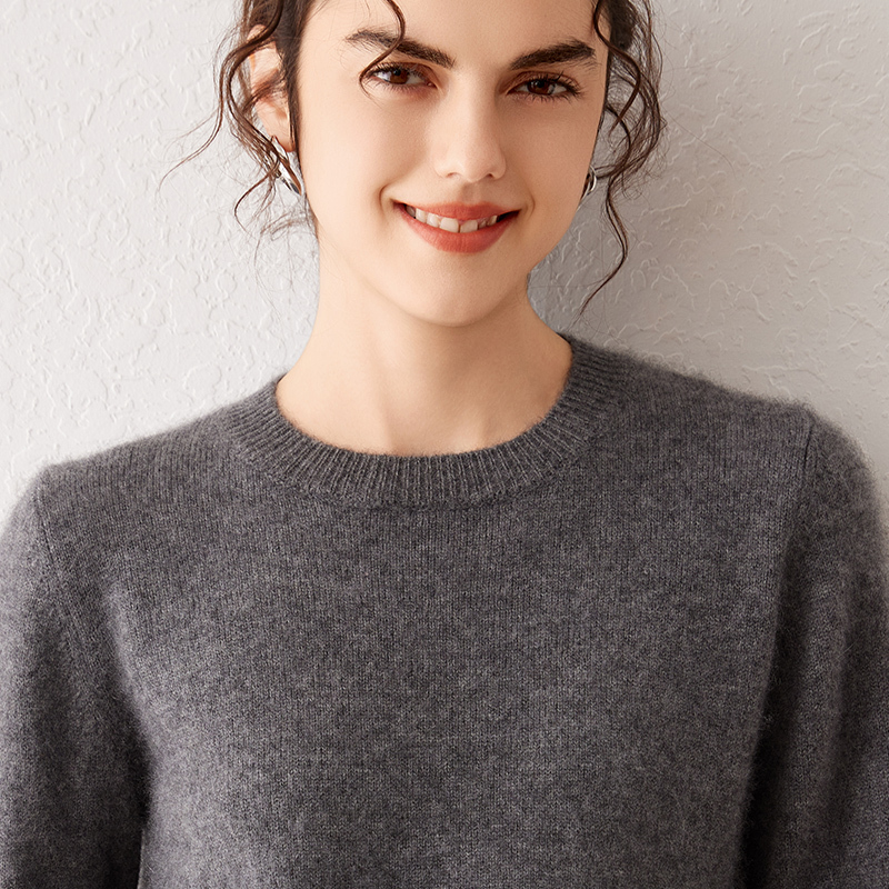 Double the Warmth~ Double-Layered Thickened Round-Neck Cashmere Sweater for Women, Pullover Knitwear for Layering in Autumn and Winter