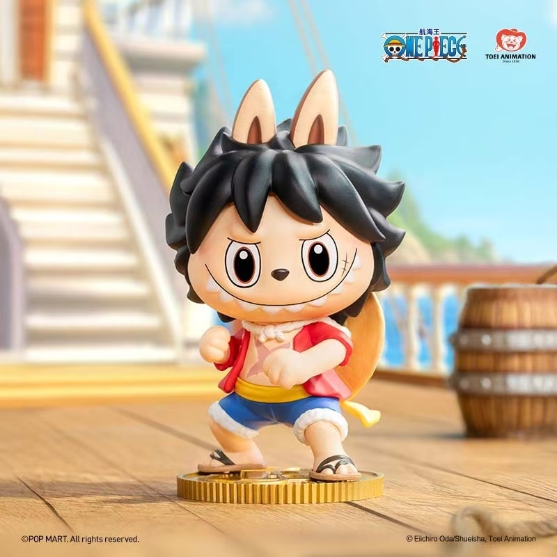 Popmart the Monsters×One Piece Figure Blind Box Labubu One Piece Luffy