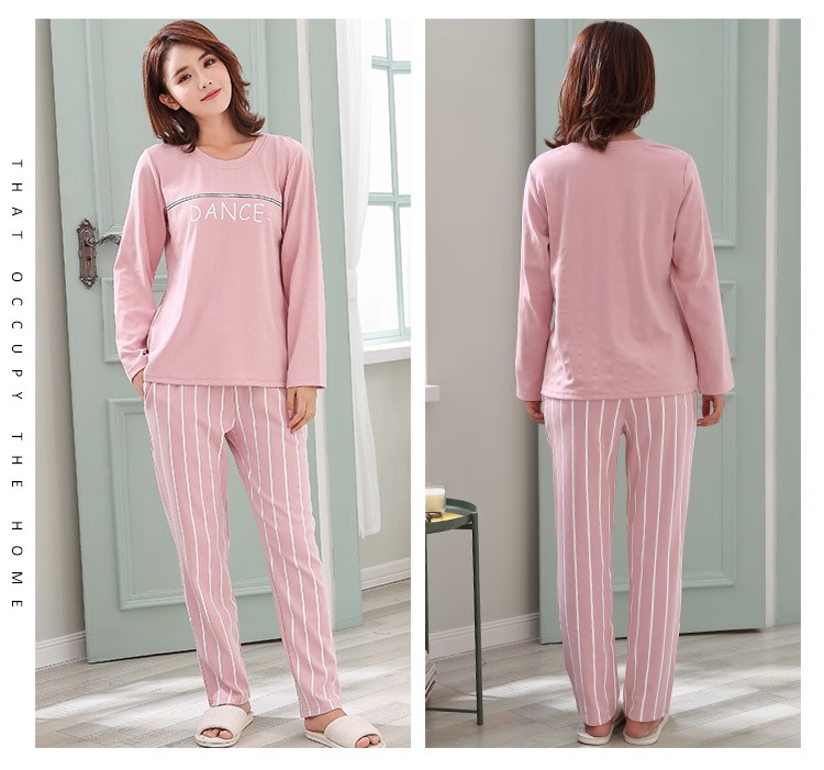 Phụ huynh-trẻ em mỏng cộng với cotton tươi phiên bản Hàn Quốc của đồ ngủ nữ mùa thu cotton dài tay phù hợp với học sinh xuân hè có thể mặc nhà đồ bộ thể thao nam