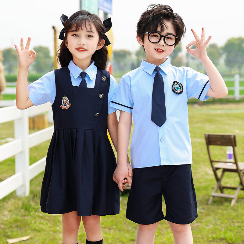Kindergarten Landscaped Summer JK Uniforms Elementary School Students School Uniforms Ingléen Feng Students Summer Clothing Suits to serve teachers' uniforms 