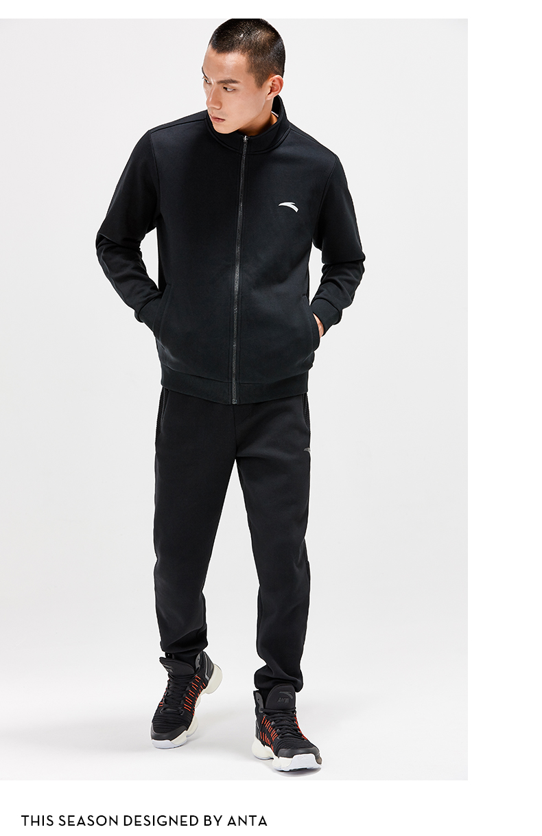 Anta sport suit nam 2019 mùa thu mới hai mảnh áo khoác học sinh quần chùm chính thức trang web hàng đầu quần áo giản dị - Thể thao sau quần áo thể thao mùa đông