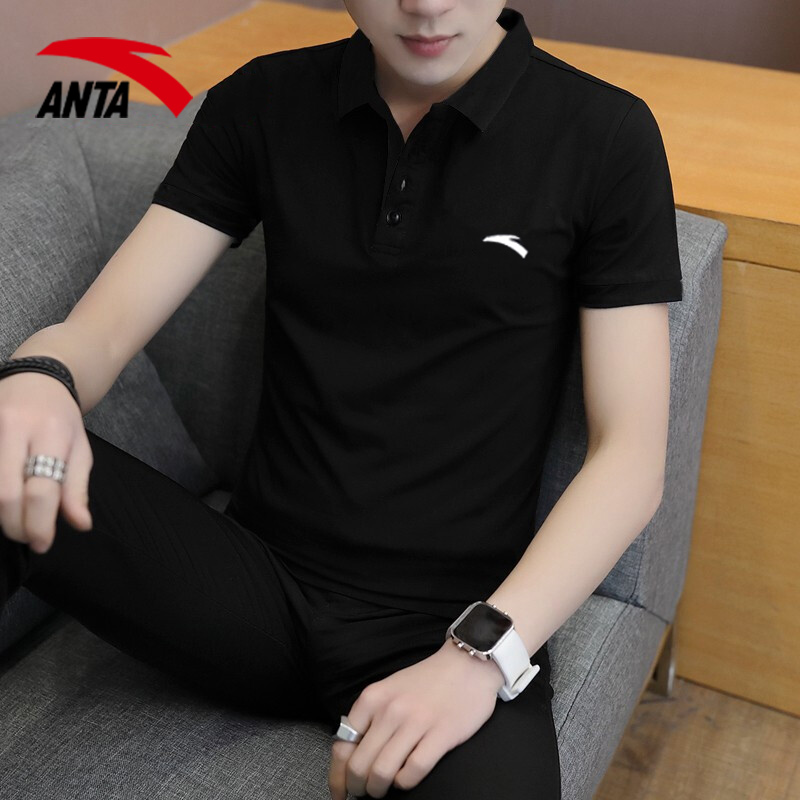 Anta short-sleeved men's t-shirt 2021 new summer quick-drying top men's casual sports lapel polo shirt official website