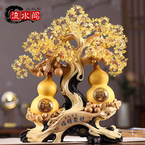 Rongsha gold cash cow gourd ornaments Fulu Jucai home living room ancient frame decoration opening gifts high-grade