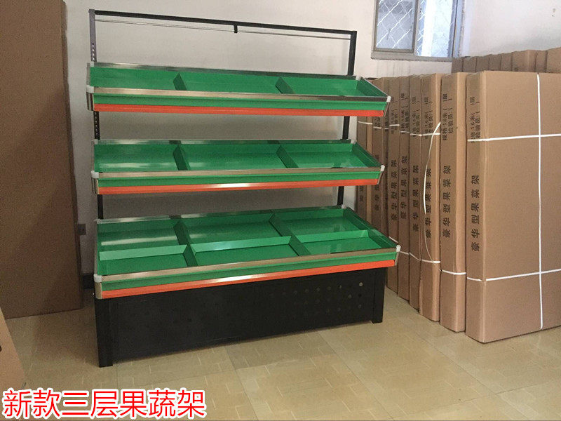 Supermarket Thickened Triple Layer Adjustable Vegetable Fruit Shelving Vegetable Shelving Vegetable Shelves Fruit And Vegetable Shelves Supermarket Water Fruit Shop Shelves