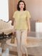 Middle-Aged Mother's Summer Cotton and Linen Two-Piece Set 2025 New Style Fashionable Middle-Aged and Elderly Women's Clothing New Chinese Style Top Set