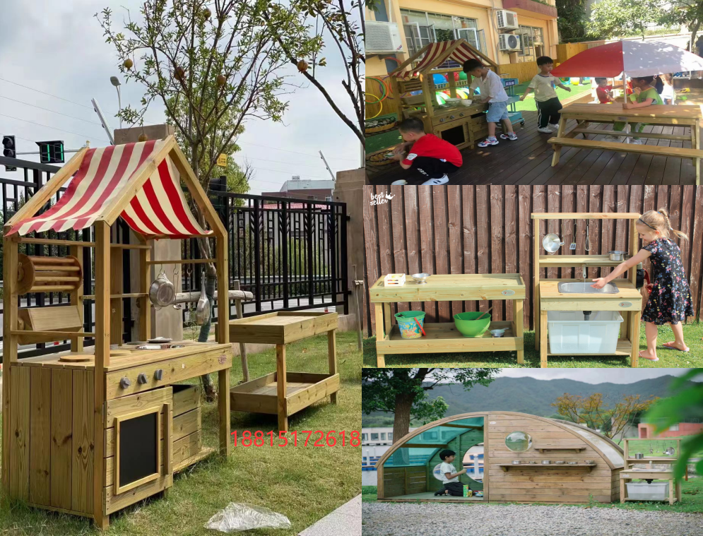 Kindergarten Outdoor Wood Sand Water Toy Play Sand Play Water Wall Sink Raw too small house Meteorology Station Kitchen operating table-Taobao