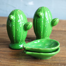  W1962 exported to the United States three-dimensional cactus shape cute green seasoning jar Salt jar pepper bottle flavor dish