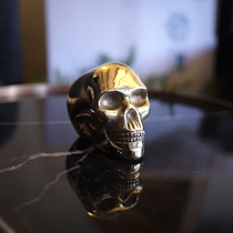 W1962 India imported gold skull metal alloy decoration ornaments paper town car desktop decoration