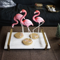 W1962ins Tide Nordic Flamingo ornaments hand-colored resin Flamingo ornaments