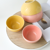 W1962 export UK embossed grain texture colorful cute small bowl rice bowl ceramic underglaze color cutlery Bowl