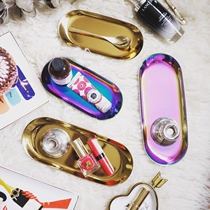 W1962 export Europe Nordic style ins tide metal simple gold tray desktop storage tray tea tray