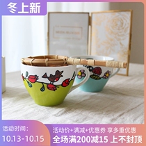 W1962 export Dutch cute girl style hand-painted blue small coffee cup cup tea cup