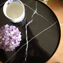 W1962 Nordic style metal copper natural black white marble coffee table pulley side sofa few