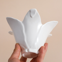 W1962 export European three-dimensional White Lily type ceramic bowl Small Bowl dessert bowl pudding bowl