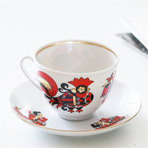W1962 Russia imported Lomonosov Royal ceramic Phnom fry Red Rooster coffee cup saucer saucer