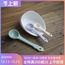 W1962 export European macaron color Cute ceramic mini teaspoon small small spoon ceramic round spoon