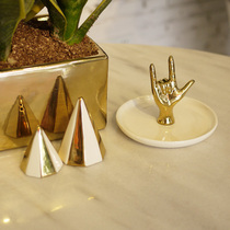 W1962 export American gold hand jewelry storage plate love you gesture victory gesture Hello hand plate