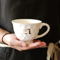 W1962 exported to the United States golden letter honeycomb shape pull flower coffee cup large cup delicate and durable