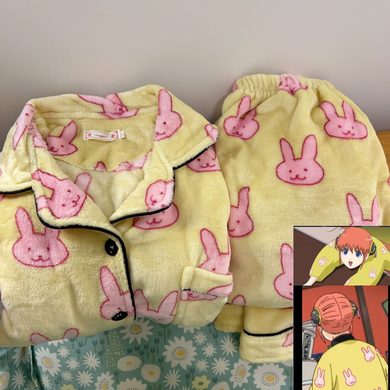 Gintama Kagura Winter Pajamas for Women, Winter Plush Warm Set, Fleece-Lined and Thickened Coral Fleece Loungewear for Men Gintama Kagura Winter Pajamas for Women, Winter Plush Warm Set, Fleece-Lined and Thickened Coral Fleece Loungewear for Men