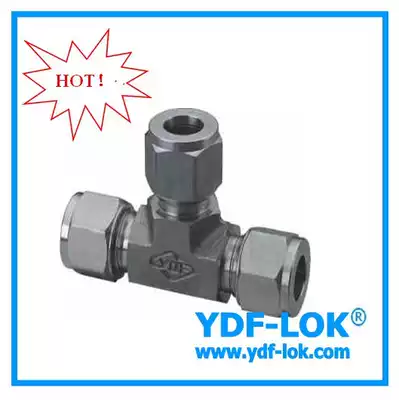 Stainless steel center reducing card sleeve tee three-way diameter card sleeve three-way pipe joint at both ends