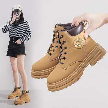 High-top martin boots for women, autumn new british style short boots, korean version, versatile thick-soled casual workwear snow boots for women