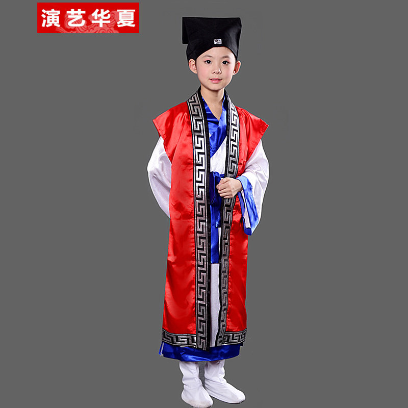 Children's ancient clothing vests ten thousand words outside of the country Wearing National's performance The Three Kingdoms of Qin and Han Chinese Chinese Vintage Retro Cloak