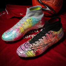 C Luo new CR7 assassin football shoes for men and women children long broken TF nail youth students adult grass training shoes