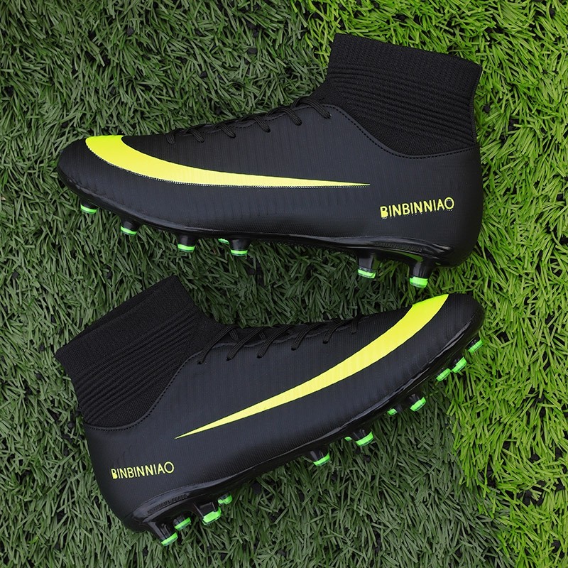C Ronaldo assassin high tube football shoes boys and girls children's anti-skid length broken tf nail grass sports cr7 training shoes
