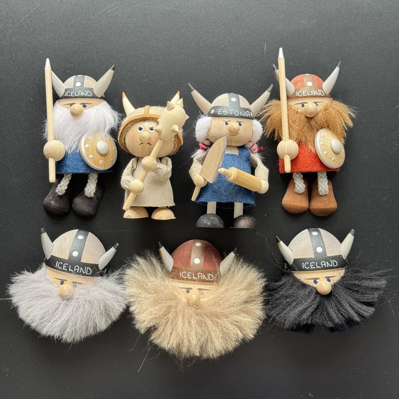 [in Stock] Iceland Refrigerator Magnet Nordic Sweden Handmade Bearded Viking Travel Souvenir