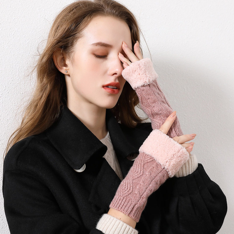 Candy Keen gloves women's 2022 high-end autumn and winter new wool tide outdoor knitting to keep warm