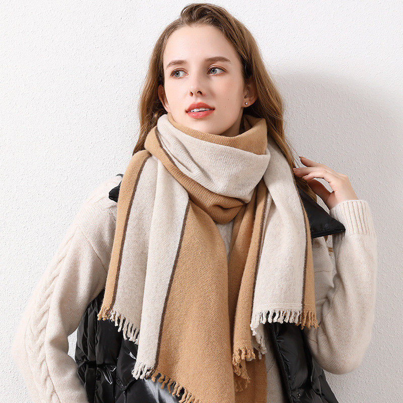 Candy Keen Scarf Women 2022 Winter New Wool Versatile Tassel Warm Scarf Birthday Gift