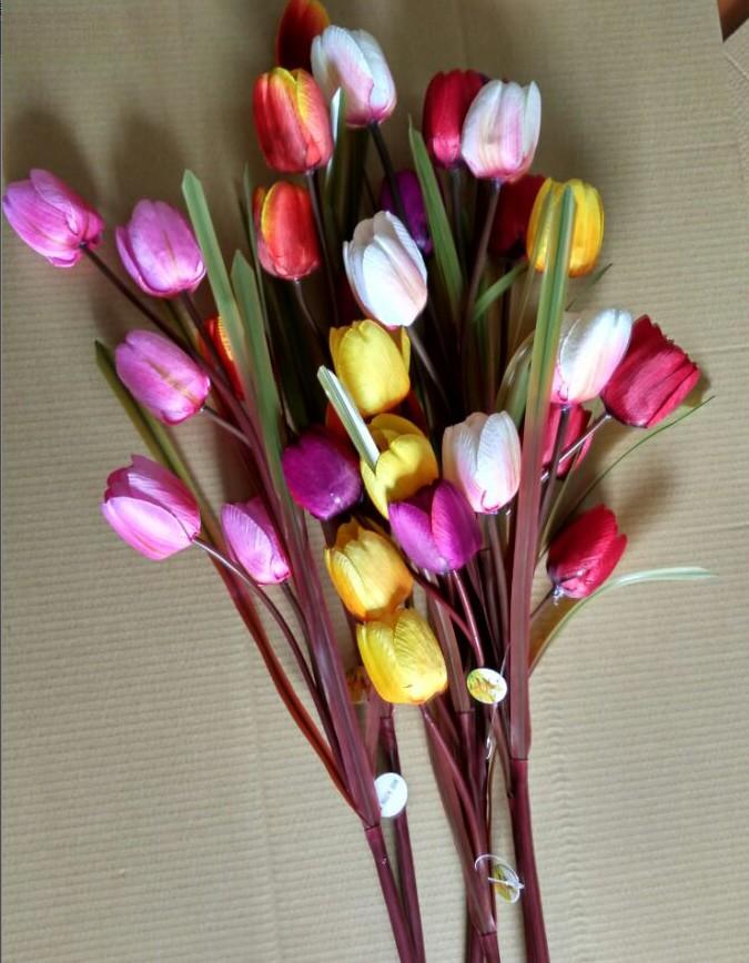 Mô phỏng cành cây cao cắm hoa trang trí phòng khách sàn hoa giả hoa tulip tulip phòng khách sàn nhà hiển thị giả - Hoa nhân tạo / Cây / Trái cây tuong cay gia