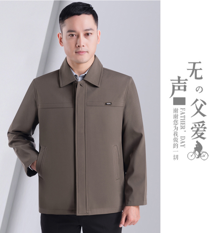 Áo trung niên và đàn ông lớn tuổi áo xuân và áo đơn nút đơn giản áo khoác form rộng