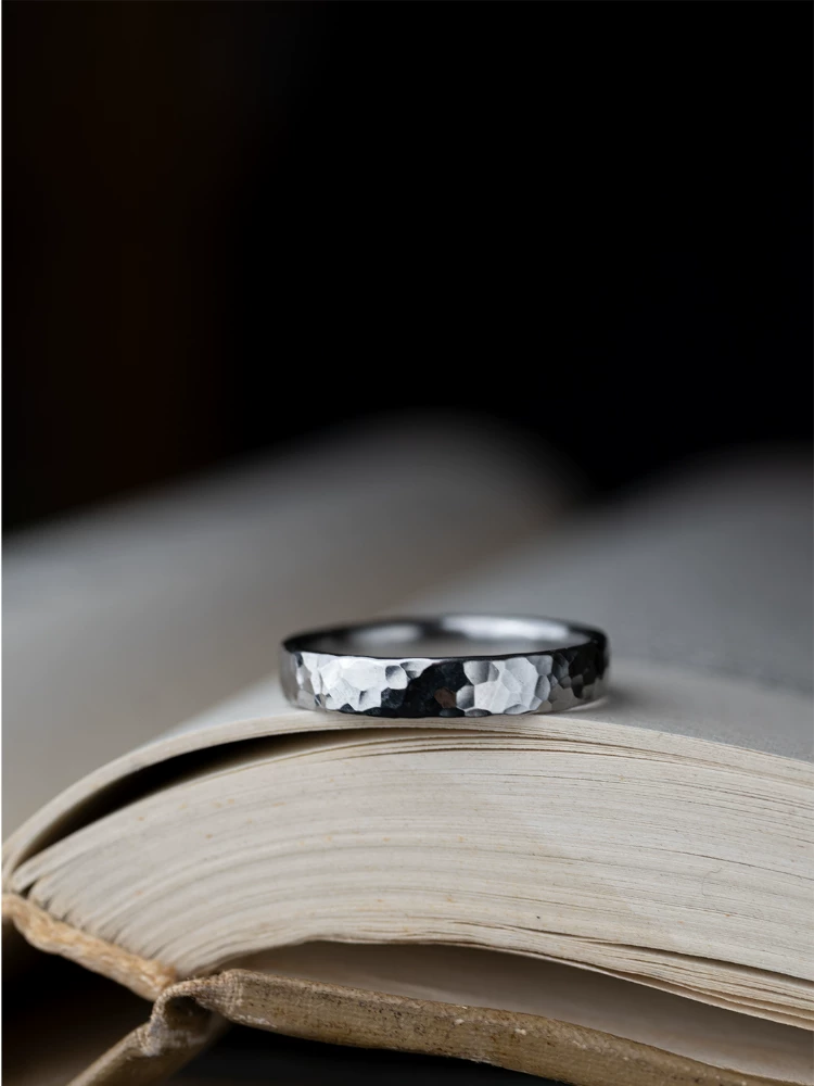 With a forged pattern ring handmade, grip safety, Birthday gift