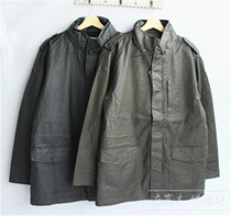 Foreign trade Europe and the United States single mens spring and autumn business leisure cotton coated long windbreaker multi-pocket jacket jacket