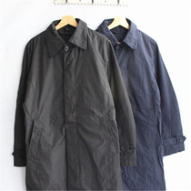 Foreign trade Mens autumn and winter long large size business leisure plus cotton coat lapel detachable inner windbreaker windbreaker