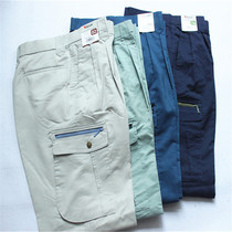 Foreign trade export day single mens summer multi-pocket overalls hip hop multi-pocket casual straight trousers work pants
