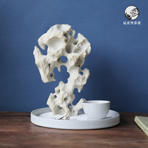 New Chinese Zen resin rockery Taihu stone ornaments desktop model room bookcase coffee table decoration tray Stone