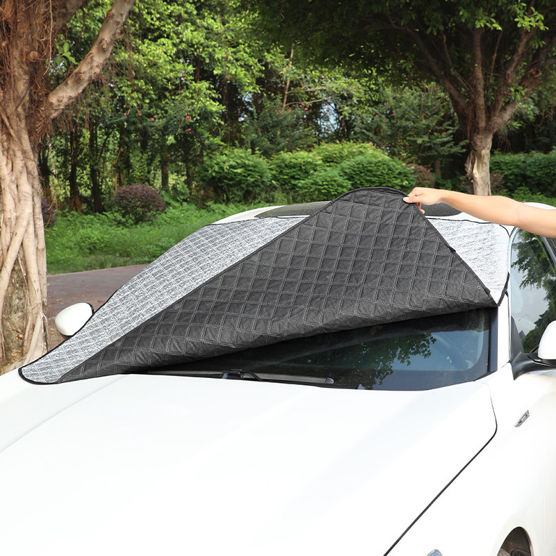 Car shading front blocking sunscreen heat insulation shading curtain front windshield interior magnetic attraction light blocking car with a deity