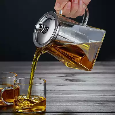Glass Teapot Stainless steel filter heat-resistant flower tea teapot Teapot Water cup High temperature resistant thickened tea set Square teapot