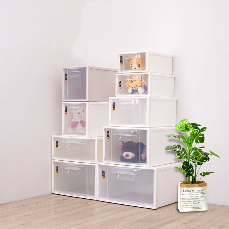 Single layer storage clothes drawer storage cabinet Plastic combination cabinet Sundries finishing box Transparent snack storage box