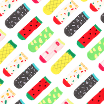 Spring Summer socks Mens and womens cotton socks Chains Chains and American sports Retro Chinese Socks South Korea Cartoon Fruit Short Stocking Socks