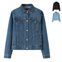 Super light and soft and comfortable long sleeves comeback ancient blue short Denim Jacket Woman Spring Autumn Korean version loose and small commuter