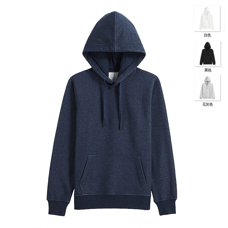 Vanke sweater warm fleece hooded sweatshirt sports pullover hooded long-sleeved shirt kangaroo pocket simple solid color casual top