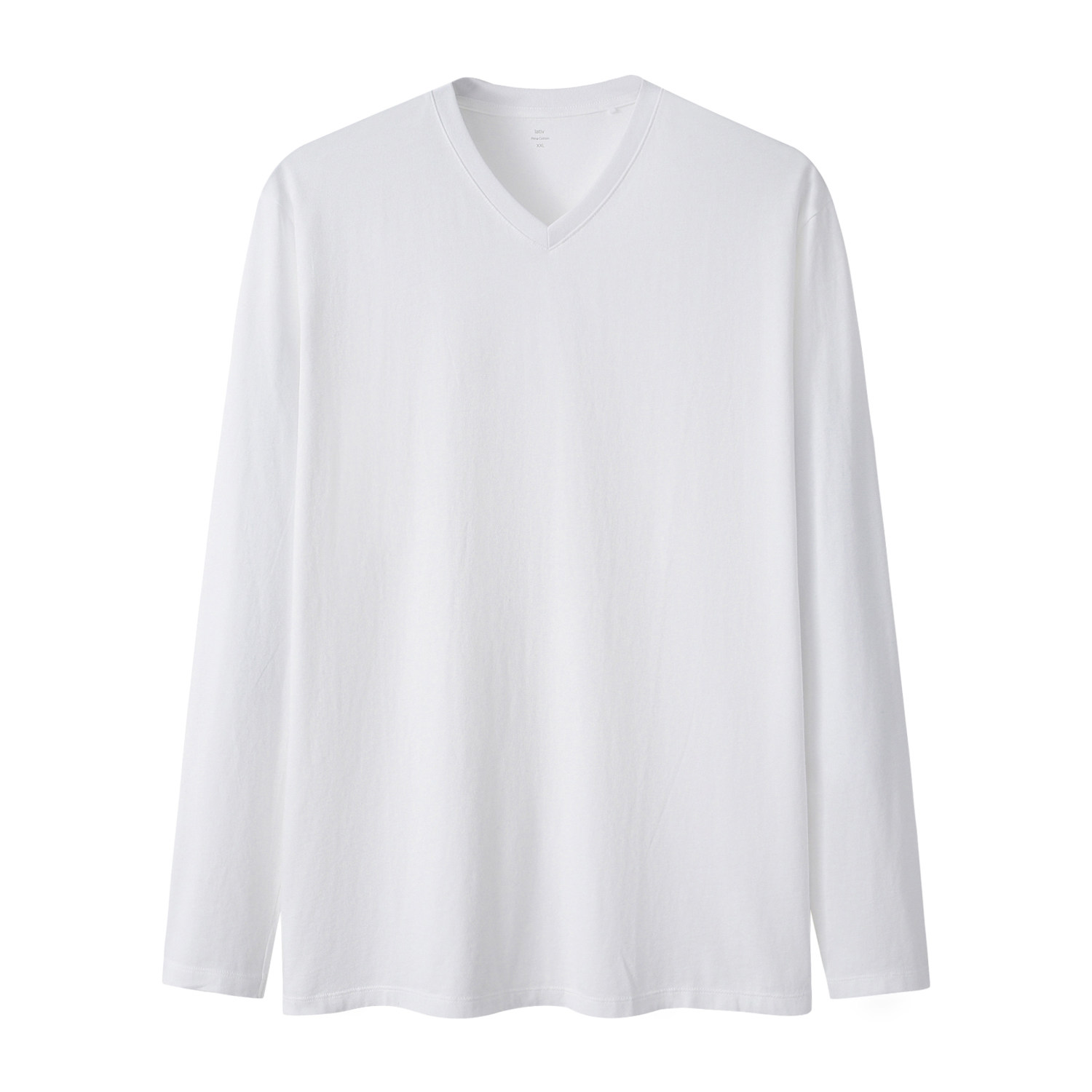 Spring and Autumn V-shirt T-shirt Men with long sleeve T-shirt white blouse sweater V-collar T-shirt